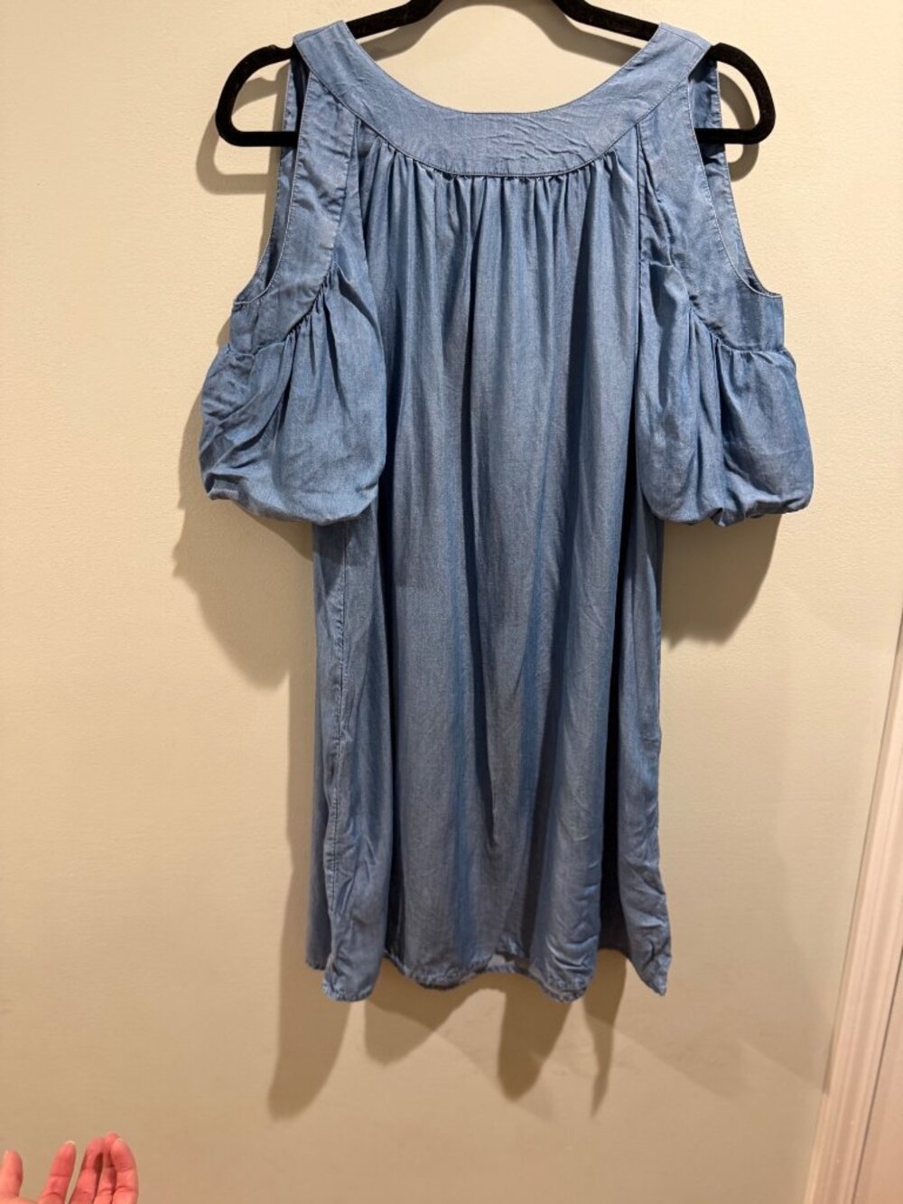 Crown & Ivy Chambray Cold Shoulder Dress XS